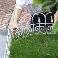 4 Pack Garden Plastic Fence Border Edging Panel Lawn Covers Yard Outdoor Decor White