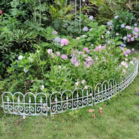 4 Pack Garden Plastic Fence Border Edging Panel Lawn Covers Yard Outdoor Decor White