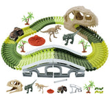 112Pcs Dinosaur Theme World Race Toy Dinosaur Track Train Set for Kids Gift