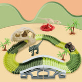 112Pcs Dinosaur Theme World Race Toy Dinosaur Track Train Set for Kids Gift