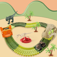 105Pcs Dinosaur Theme World Race Toy Dinosaur Track Train Set for Kids Gift