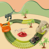 105Pcs Dinosaur Theme World Race Toy Dinosaur Track Train Set for Kids Gift