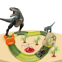 105Pcs Dinosaur Theme World Race Toy Dinosaur Track Train Set for Kids Gift