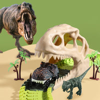105Pcs Dinosaur Theme World Race Toy Dinosaur Track Train Set for Kids Gift