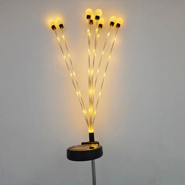 Set of 2Pcs Solar Powered Firefly Lights Flickering Bulbs Outdoor Garden Patio String Lamp