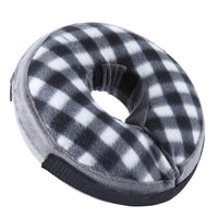 Inflatable Pet Recovery Collar Adjustable Pet Elizabeth Protective Collar for Dogs and Cats M Size-White Grid