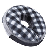 Inflatable Pet Recovery Collar Adjustable Pet Elizabeth Protective Collar for Dogs and Cats S Size-White Grid