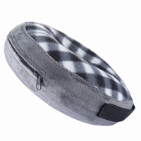 Inflatable Pet Recovery Collar Adjustable Pet Elizabeth Protective Collar for Dogs and Cats S Size-White Grid