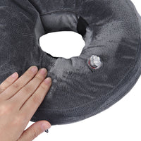 Inflatable Pet Recovery Collar Adjustable Pet Elizabeth Protective Collar for Dogs and Cats S Size-White Grid
