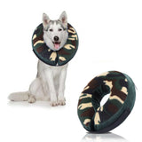 Inflatable Pet Recovery Collar Adjustable Pet Elizabeth Protective Collar for Dogs and Cats M Size-Green Camo