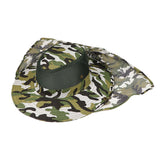 Adult Camouflage Bucket Hat Breathable Mesh Mountaineering Hat Wide Brim Fishing Cap Sun Shade Hat with Neck Flap-Green Camo