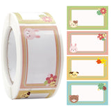Set of 2 Rolls Cartoon Label Waterproof No-curling Colorful Cartoon Print Name Sticker Stationery Supplies-Style 1