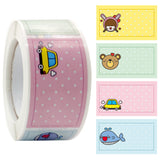 Set of 2 Rolls Cartoon Label Waterproof No-curling Colorful Cartoon Print Name Sticker Stationery Supplies-Style 3