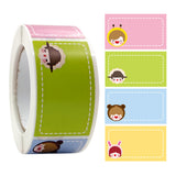 Set of 2 Rolls Cartoon Label Waterproof No-curling Colorful Cartoon Print Name Sticker Stationery Supplies-Style 3