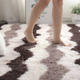 Floor Area Rug Bedroom Carpet Plush Abstract Modern Soft Living Room Non-slip Mat-Brown