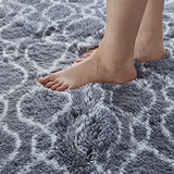 Floor Area Rug Bedroom Carpet Plush Abstract Modern Soft Living Room Non-slip Mat-Gray