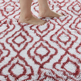 Floor Area Rug Bedroom Carpet Plush Abstract Modern Soft Living Room Non-slip Mat-Red