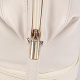 PU Leather Makeup Bag Double Layer Cosmetic Bag Travel Makeup Bag White