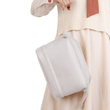 PU Leather Makeup Bag Double Layer Cosmetic Bag Travel Makeup Bag White