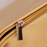 PU Leather Makeup Bag Double Layer Cosmetic Bag Travel Makeup Bag Yellow