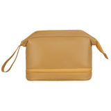 PU Leather Makeup Bag Double Layer Cosmetic Bag Travel Makeup Bag Yellow