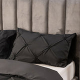 Diamond Shape Pintuck Duvet Cover Black