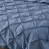 Diamond Shape Pintuck Duvet Cover Blue