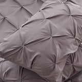 Diamond Shape Pintuck Duvet Cover Grey
