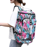 Large Capacity Flower Pattern Travel Duffle Bag Sport Gym Backpack Multicolour