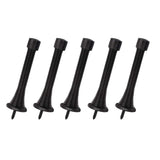 5Pcs 3-1/8" Flexible Spring Door Stoppers with Rubber Bumper Tips Black