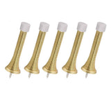 5Pcs 3-1/8" Flexible Spring Door Stoppers with Rubber Bumper Tips Gold