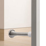 5Pcs 3-1/8" Flexible Spring Door Stoppers with Rubber Bumper Tips Silver