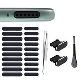 For iPhone Phone Speaker Dustproof Stickers Protector Kit-Black