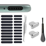 For iPhone Phone Speaker Dustproof Stickers Protector Kit-Silver