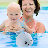FancyGrab Baby Bath Toys for Kids Light Up Whale Bath Toys Sprinkler Bathtub Toys Grey