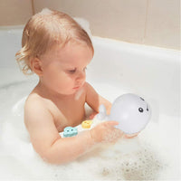 FancyGrab Baby Bath Toys for Kids Light Up Whale Bath Toys Sprinkler Bathtub Toys White