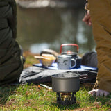 Portable Outdoor Mini Alcohol Stove Burner for Camping Hiking Black