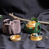 Portable Outdoor Mini Alcohol Stove Burner for Camping Hiking Green