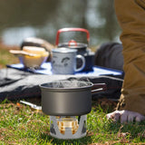 Portable Outdoor Mini Alcohol Stove Burner for Camping Hiking Grey