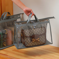 FancyGrab 5Pcs Handbag Dustproof Bags Clear Purse Storage Organisers for Closet Grey
