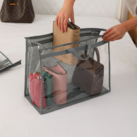 FancyGrab 5Pcs Handbag Dustproof Bags Clear Purse Storage Organisers for Closet Grey