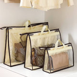 FancyGrab 5Pcs Handbag Dustproof Bags Clear Purse Storage Organisers for Closet Beige