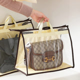 FancyGrab 5Pcs Handbag Dustproof Bags Clear Purse Storage Organisers for Closet Beige