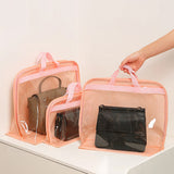 FancyGrab 5Pcs Handbag Dustproof Bags Clear Purse Storage Organisers for Closet Pink
