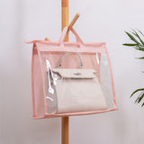 FancyGrab 5Pcs Handbag Dustproof Bags Clear Purse Storage Organisers for Closet Pink