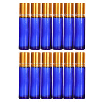12Pcs 10ml Essential Oil Roller Bottles Roll-on Bottles Glass Bottles Blue