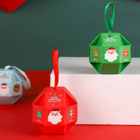 10X Christmas Candy Gift Boxes with Ribbon Cookie Dessert Packaging Bag