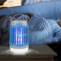Solar Mosquito Killer Lamp USB Mosquito Camp Lamp Flashlight-Blue