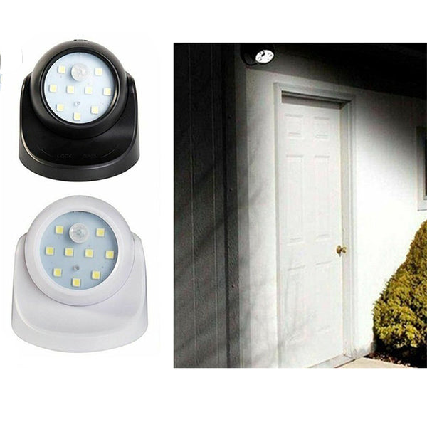 Set of 2Pcs Rotatable Battery Operated Motion Sensor Light -White and Black