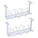 2Pcs Under Desk Organizer Cable Management Tray Adapter Cord Wire Holder Grey